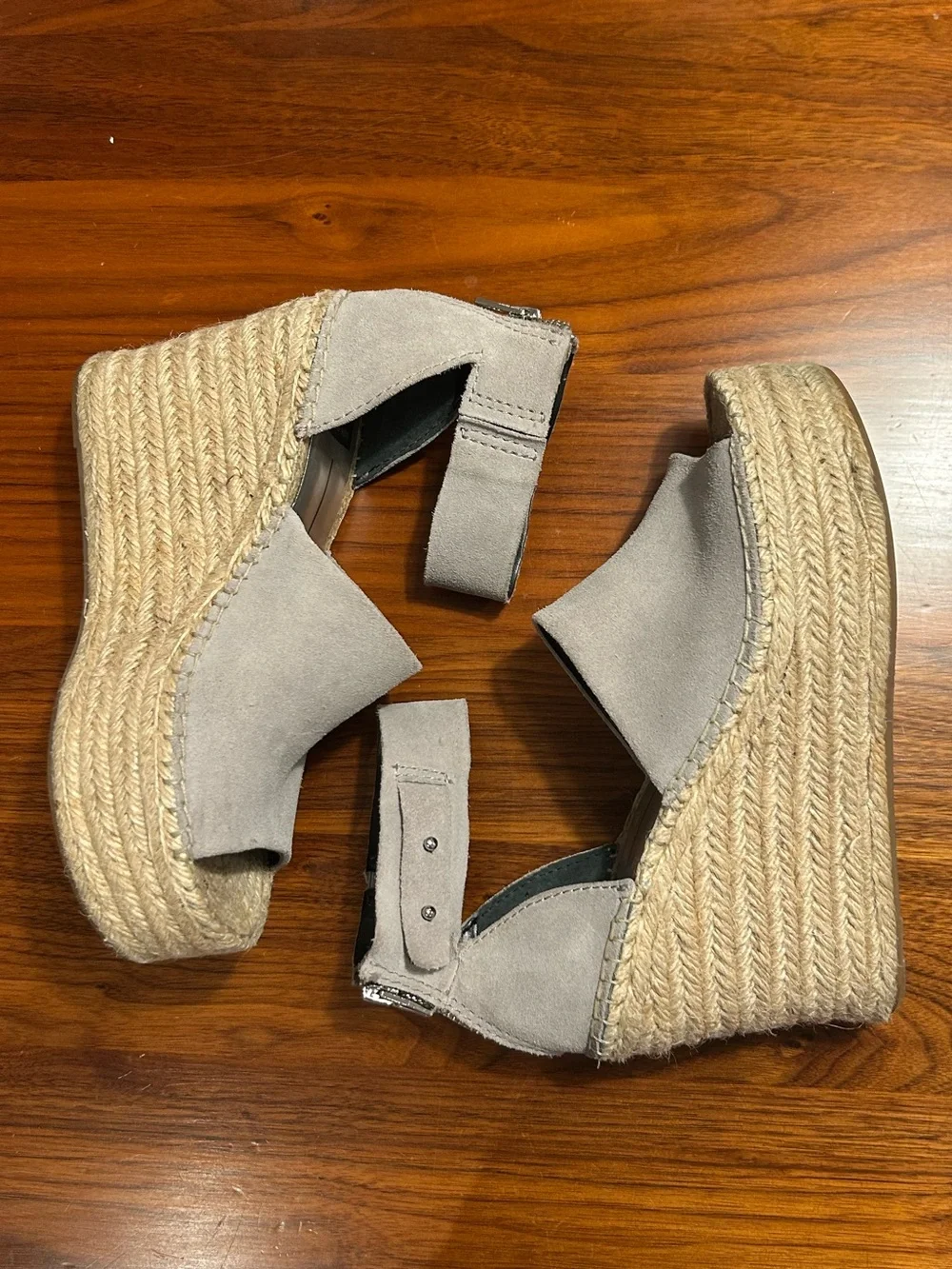 Dolce Vita Beige Suede Platform Espadrille Sandals
